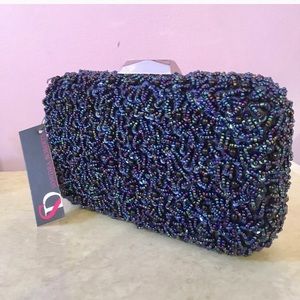 Sondra Roberts Beaded Blue Clutch